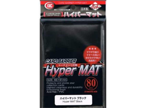 Sleeves Matte Black 80 stk 66X91 KMC KMC Kortbeskytter/DeckProtect